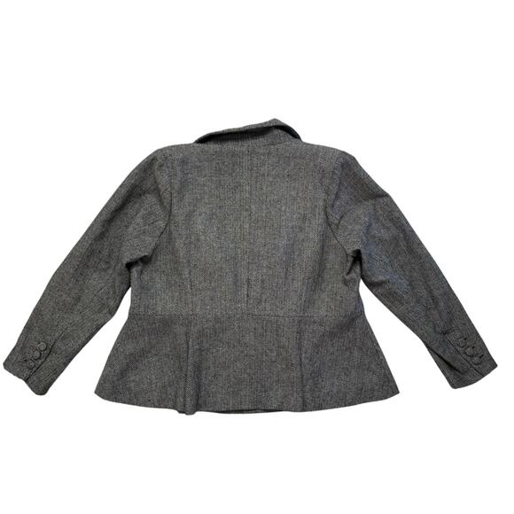 MODCLOTH Herringbone Wool Blend Double Button Blazer Size 1X Black White Womens - Picture 5 of 11